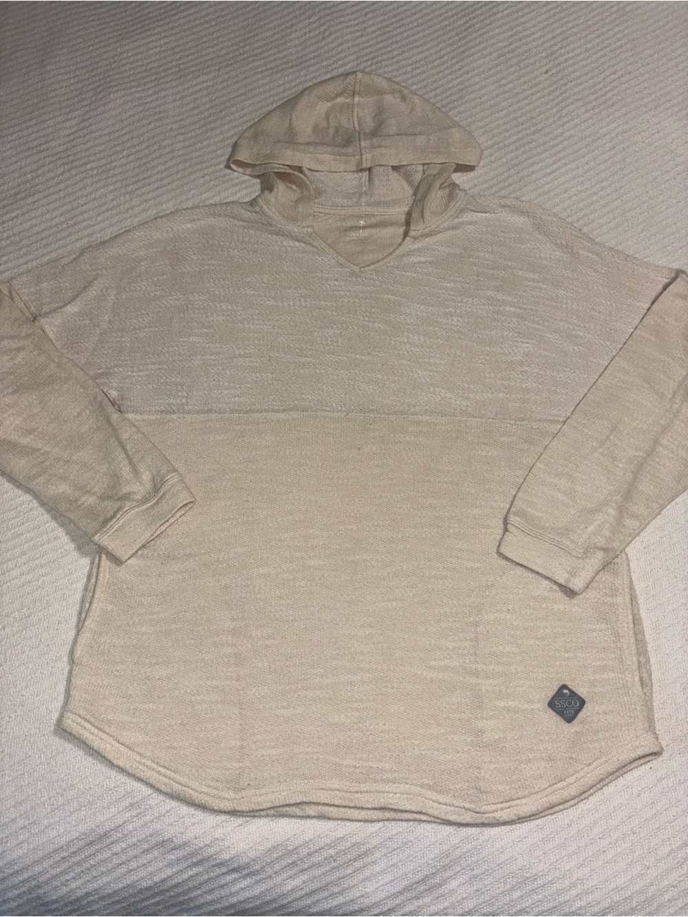 Southern Shirt Co Light Beige Hooded Pullover Lightweight Sweatshirt Women’s L